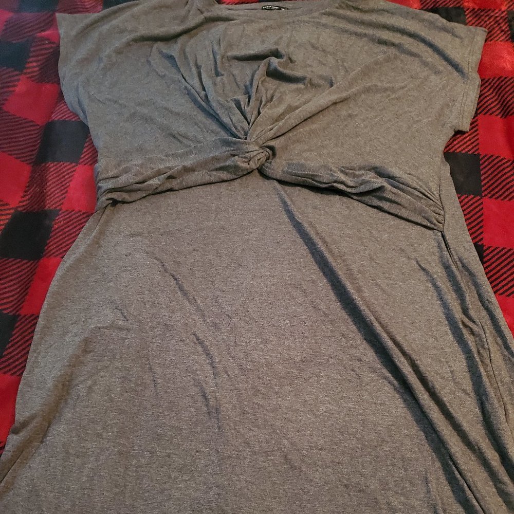 Grey, cross in front dress